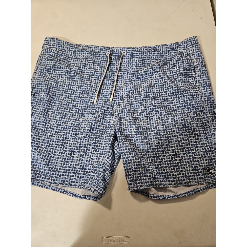 JOHNNIE-O Swim Trunks Board Shorts Lined Men Size XL Surf Board Print‎ Blue(1809